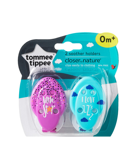 Tommee Tippee Closer to Nature Soother Holders x 2 (TealPurple) image number 3